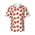 thumbnail image 2 of Goofa Strawberries Hawaiian Shirt for Men, Unisex Summer Beach Casual Short Sleeve Button Down Shirts,Aloha Tropical Floral print shirt-X-Large, 2 of 8