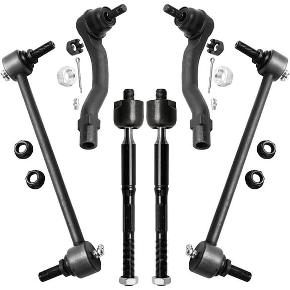 Detroit Axle - Front Tie Rods Sway Bars for Toyota 2001-2003 Highlander, 2 Stabilizer Sway Bar End Links 4 Outer Inner Tie Rod End Links 2002 Replacement