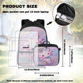 thumbnail image 4 of Yspwyqan Bubble Axolotl Girls Backpack Lunchbox Set, 4 Piece Backpack Set with Water Bottle Bag, Lightweight Fits 14 Inch Laptop, Double Zipper Bookbags for Back to School, 4 of 7