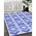 thumbnail image 3 of Ahgly Company Machine Washable Indoor Round Transitional Light Slate Blue Area Rugs, 6' Round, 3 of 7