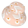 thumbnail image 3 of Disketp Geese And Flower Print Reflective Bucket Hat Beach Hat Summer Travel Sun Hats Fisherman Cap, 3 of 8