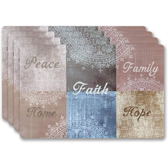 Popular Home Durable Place Mats Set of 4 (Sentiment