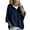 Navy, variant on Women's Hooded Drawstring Button Sweater 3/4 Sleeve Loose Fit Casual Top, Soft Lightweight Pullover for Everyday Style Gray XXL