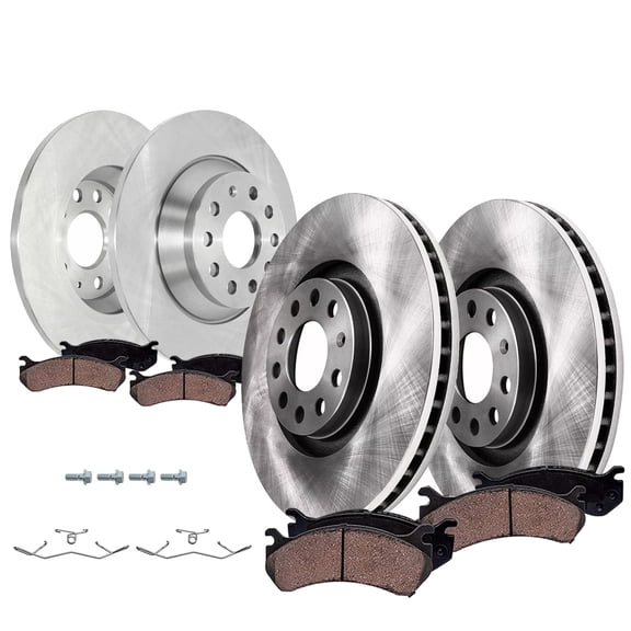 Detroit Axle - 8pc Brake Kit for Volkswagen 2019 2020 2021 Jetta 11.34" Front and 11.81" Rear Disc Brake Rotors Ceramic Brake Pads