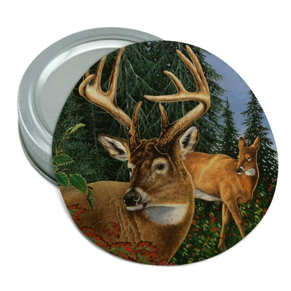 Deer Walking in the Woods Round Rubber Non-Slip Jar Gripper Lid Opener