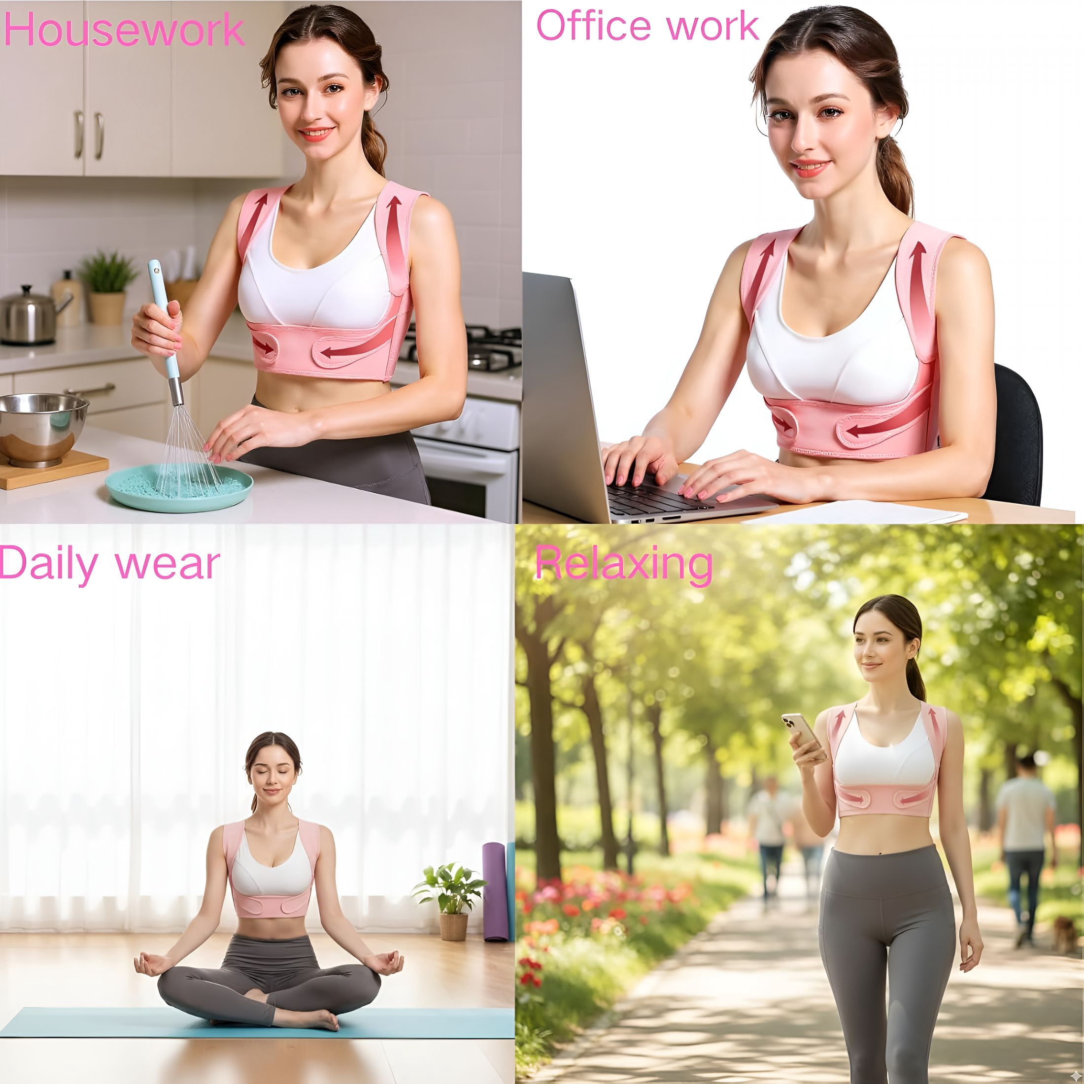 BESTSKY Back Brace Posture Corrector for Women - Adjustable Upper Posture Support Bras for Neck Shoulder Back Straightener - Comfortable Posture Corrector Hunchback Slouching under Clothes (Medium)
