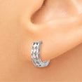 thumbnail image 3 of Real 14kt White Gold Cut-out Design Hinged Hoop Earrings; for Adults and Teens; for Women and Men, 3 of 4