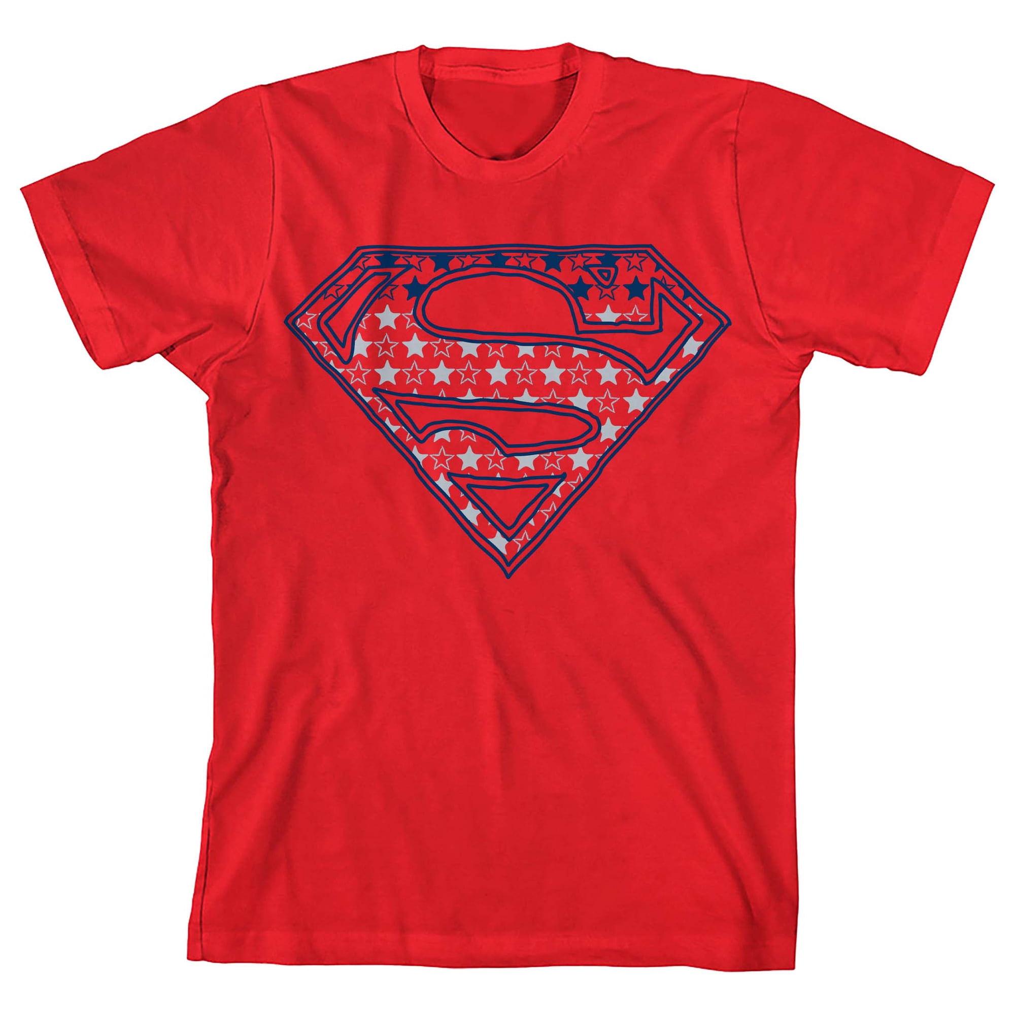 Superman Star-spangled Logo Boy s Red T-shirt-Small