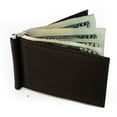 thumbnail image 2 of Black Genuine Cowhide Leather Men's Bifold Money Clip Minimalist Plain Wallet, 2 of 9