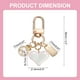 thumbnail image 2 of Encanto de llavero en forma de corazón para mujeres, llavero de bolsa de corazón y perla metálica para llavero de coche (Blanco/Dorado), 2 of 6