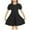 Black—Prime Deals 2025, variant on Mevxay Girls Summer Dress Kids Crew Neck Puff Sleeve A-Line Button Swing Flowy Skater Twirl Mini Dresses 5-15 Years Black