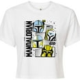 thumbnail image 3 of Star Wars - The Mandalorian Mando Helmet Grid  - Juniors Cropped Short Sleeve Graphic T-Shirt, 3 of 5