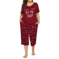 thumbnail image 2 of Langwyqu Plus Size Women Spring Summer 2 Piece Set Loungewear Sleepwear Female Casual Cotton Homewear Sport Suit, 2 of 4