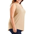 thumbnail image 3 of cocolona Womens Plus Size Summer Tank Tops Crew Neck Sleeveless Workout Shirts Casual Loose Solid Color Tops, 3 of 6