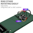 thumbnail image 5 of Compatible with Galaxy Z Flip 3 Case with Ring Grip Anti-Drop,Allytech Ultra Slim Matte PC All-Inclusive Protection Finger Ring Holder Car Mount Supported Stand Case for Samsung Z Flip3 2021,Darkgreen, 5 of 9