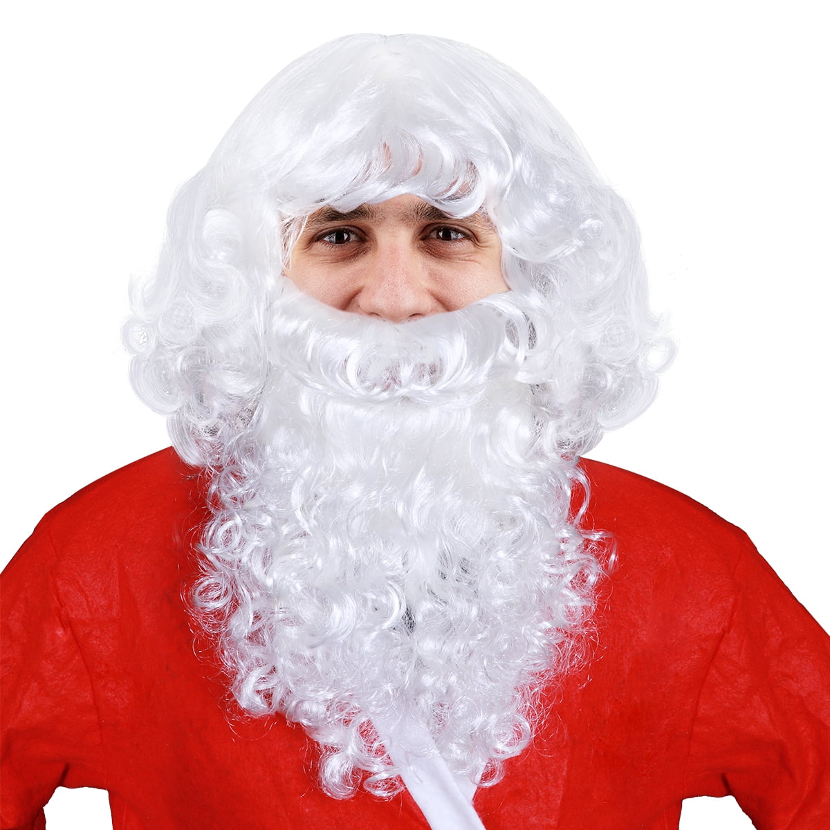 PIXNOR Santa Dress Costume Wig and Beard Set for Christmas Halloween 