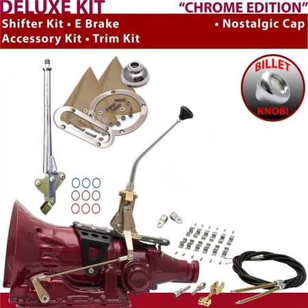 American Shifter TH400 Shifter Kit Chrome 10 in. E Brake Cable Clamp Clevis Trim Kit for EF6C2