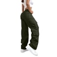 thumbnail image 3 of Cargo Pants Women Wide Leg Elastic High Waisted Lightweight Hiking Pants Casual Baggy Fashion Streetwear Y2k Outfits, M, 3 of 4