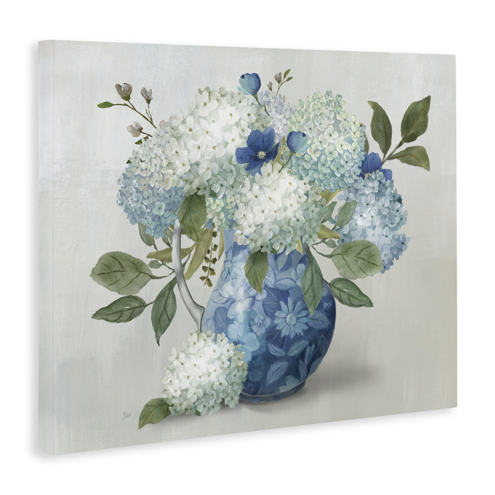 Stupell Industries Ornate Vase with Hydrangeas Canvas Wall Art, design by Nan