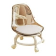 thumbnail image 4 of Taburete Bajo con Ruedas, Asiento con Ruedas, Taburete para Pedicura, Sofá, Reposapiés, Taburete Multiusos, Silla, Taburete con Polea para Cocina, Gar Marrón, 4 of 8