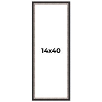 14x40 Frame Silver Real Wood Picture Frame Width 1.25 Inches | Interior Frame Depth 0.75 Inches |