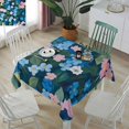 thumbnail image 3 of Blue Pink Flower Tablecloth Square Table Cloth 60x60 , Waterproof Tablecloth Outdoor Table Cloth, Pastoral Spring Oil Painting Floral Washable Table Cover for Kitchen Dining Party, 3 of 8