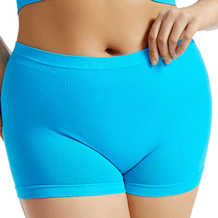 Fulorrnie Underwear for Women Plus Size Boy Shorts Seamless High Waisted Panties Cute Stretchable Elastic Waist Comfort Panty  Sky Blue  XL