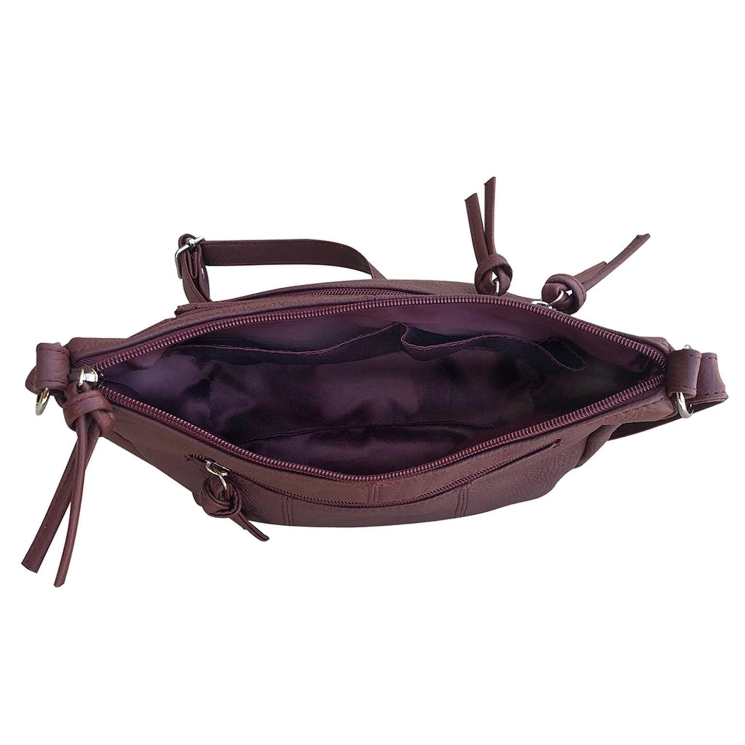 Women's Leather Medium Cross Body Purse Shoulder Ladies Handbag with Many Pockets