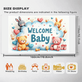 thumbnail image 5 of LUUFILx Welcome Baby Banner Backdrop Decoration for Baby Shower Party Supplies Cute Animal Theme Photography Props Background Newborn Celebration Decor, 5 of 6