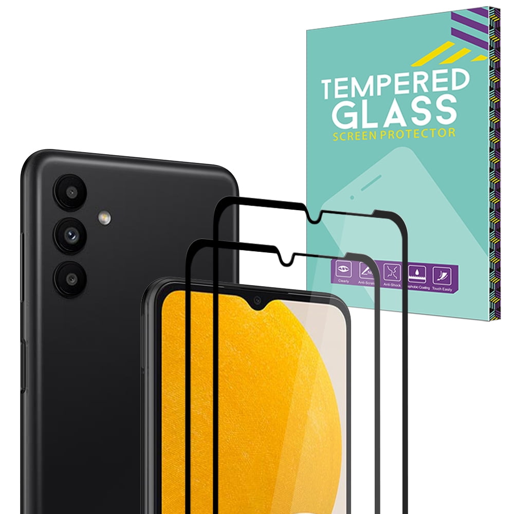 NIFFPD 2 Pack Screen Protector Designed for Samsung Galaxy A13 5G, Ultra HD Full Screen Tempered Glass, Black Border, Scratch Resistant, Easy Install