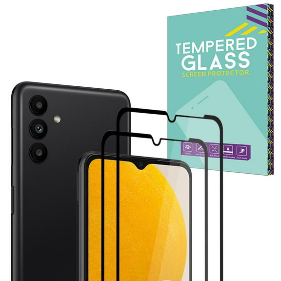 NIFFPD 2 Pack Screen Protector Designed for Samsung Galaxy A13 5G, Ultra HD Full Screen Tempered Glass, Black Border, Scratch Resistant, Easy Install