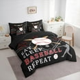 thumbnail image 3 of Castle Fairy Boys Girls Eat Sleep Baseball Bedding Comforter Set 7-Piece,Ball Gamer King Bedding Sets,Sport Theme Ultra Soft Bed Sheets,Luxury Bedroom Decor,Reversible, 3 of 8