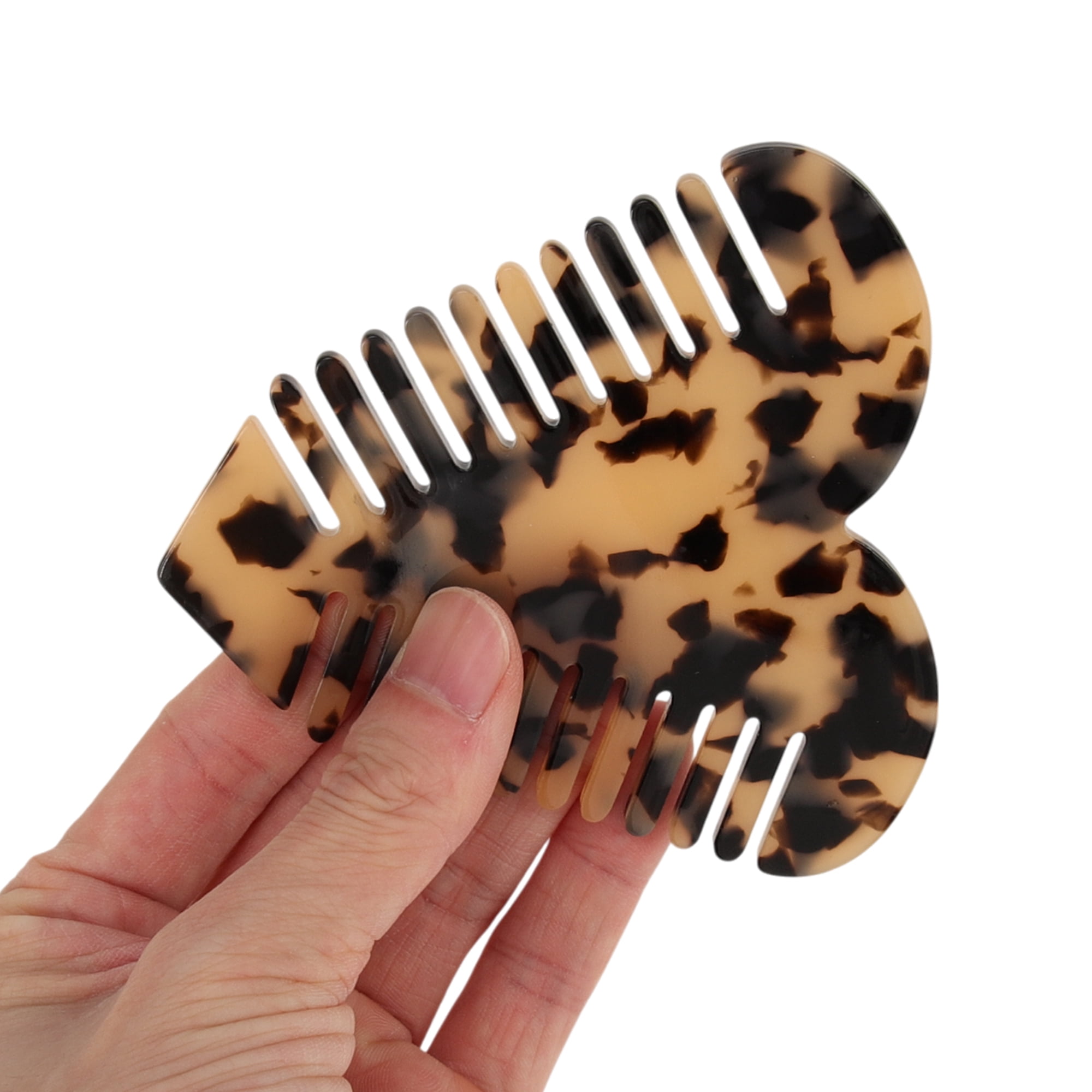Unique Bargains 1 Pc Heart Shaped Hair Comb for Effortless Hair Care Styling Light Brown