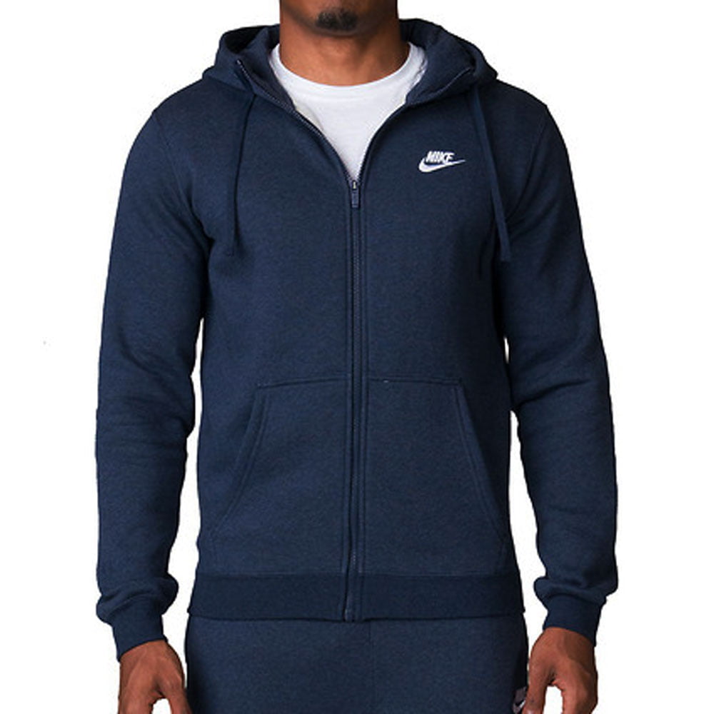 Nike - Nike Club Fleece Men's Sportswear Full Zip Hoodie Obsidian ...