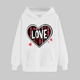 thumbnail image 2 of YOIAVAIOY Valentine Gift Graphic Hoodie for Women Printed Drop Shoulder Hooded Fleece Sweatshirt Winter Warm Casual Cute Pullover White M, 2 of 6