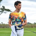 thumbnail image 3 of Honeii Colorful Fishing Boats Print Polo Shirt, A Classic Short-Sleeved, Button-Down Golf Shirt for Men,Mens Polo Shirts Short Sleeve-XX-Large, 3 of 6