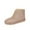 Beige, variant on Fesfesfes Cowboy Boots For Women Large Solid Color Women's Cotton Boots Lace Up Short Boots Warm Snow Boots 40(US:7.5)