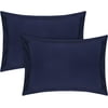 Vedanta Home Collection King Size Pillow Shams King 20''x 40'' Set of Two Navy Blue 600 Thread Count 100% Natural Cotton