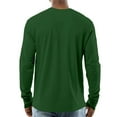 thumbnail image 3 of Resicozy Men's Henley Shirts Long Sleeve Fashion Lightweight Button Plain T-Shirt Casual Basic Tee Tops Dark Green XL, 3 of 4