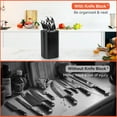thumbnail image 2 of Knife Block without Knives, Universal Knife Block, Detachable Knife Holder, Space Saver Knife Storage Holder with Scissors Slot, Sharpening Bar Slot, Kitchen Knife Holder Black, 2 of 4