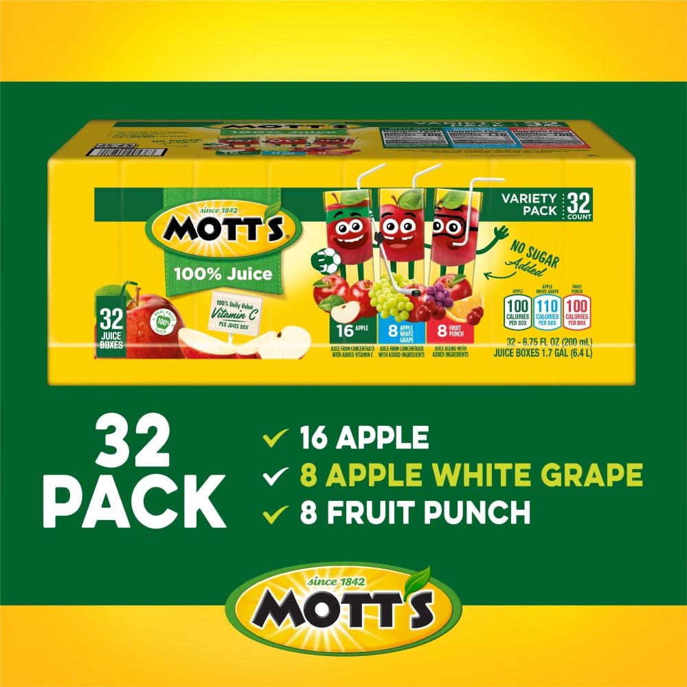 Mott’s Apple Juice Variety Pack 32 ct / 6.75 oz - 3 Pack