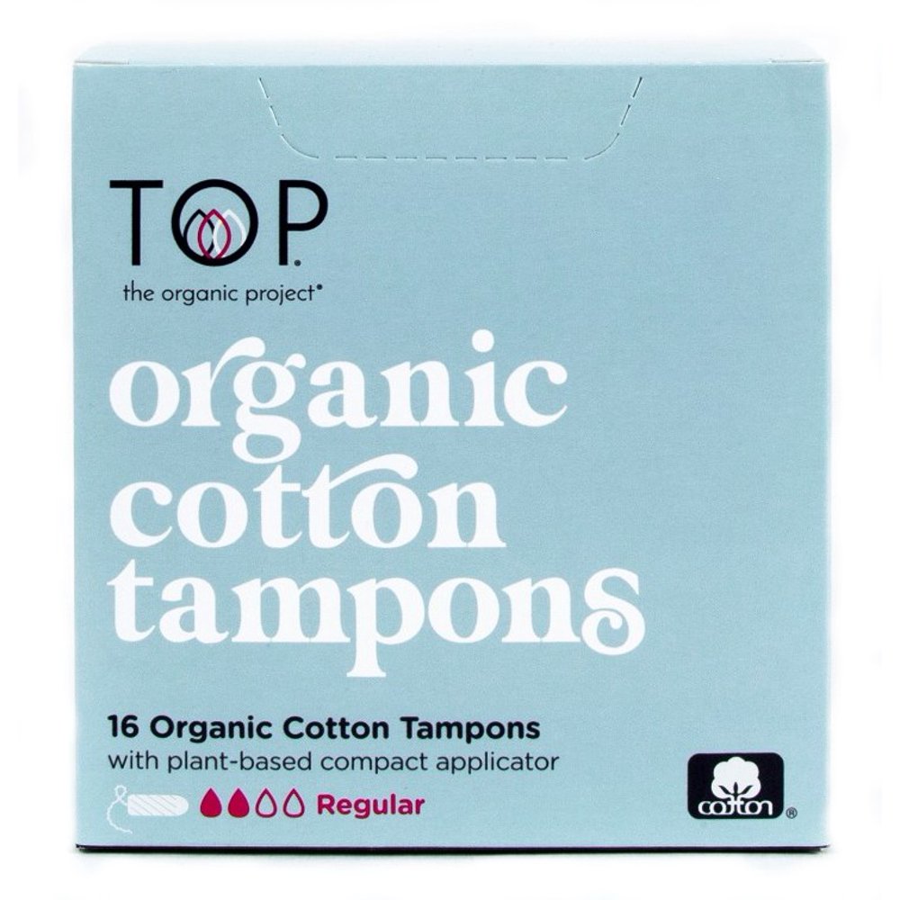 TOP Organic Cotton Tampons Plant Based Applicator Regular