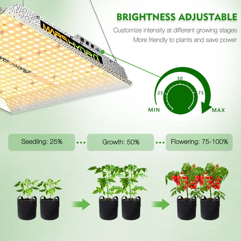 Mars Hydro TS 1000 Led Grow Light for Indoor Plant Sunlike Full Spectrum  Grow Lamp Hydroponics Veg Flower 150W Dimmable Plant Light