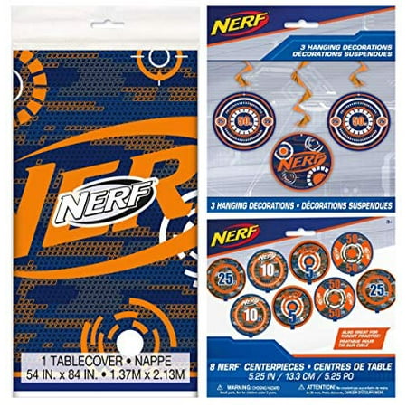 Nerf Birthday Party Supplies Decorations Pack Including Tablecover