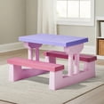 thumbnail image 5 of Outdoor Table and Chair Set with Removable Umbrella, Kids Picnic Table for Backyard Garden Patio, Pink & Purple, 5 of 10
