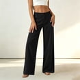 thumbnail image 4 of Aezemi Corduroy Straight Leg Pants Womens Button Elastic Waist Casual Work Pants for Women Fashion Comfy Dressy Business Casual Winter Fall Long Trousers with Pockets L, 4 of 7