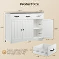 thumbnail image 2 of Sideboard Buffet Cabinet, Lofka Buffet Storage Cabinet with Drawers and Shelves, Wood Coffee Bar Cabinet with Storage, White+Gray, 2 of 9