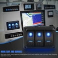 thumbnail image 2 of 3 Gang Aluminum Panel Toggle Dash 5 Pin ON/Off Pre-Wired Rocker Switch for Automotive Car Marine Boat, 2 of 7