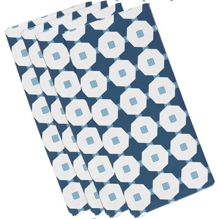 Simply Daisy Button Up Geometric Print Napkin  Set of 4