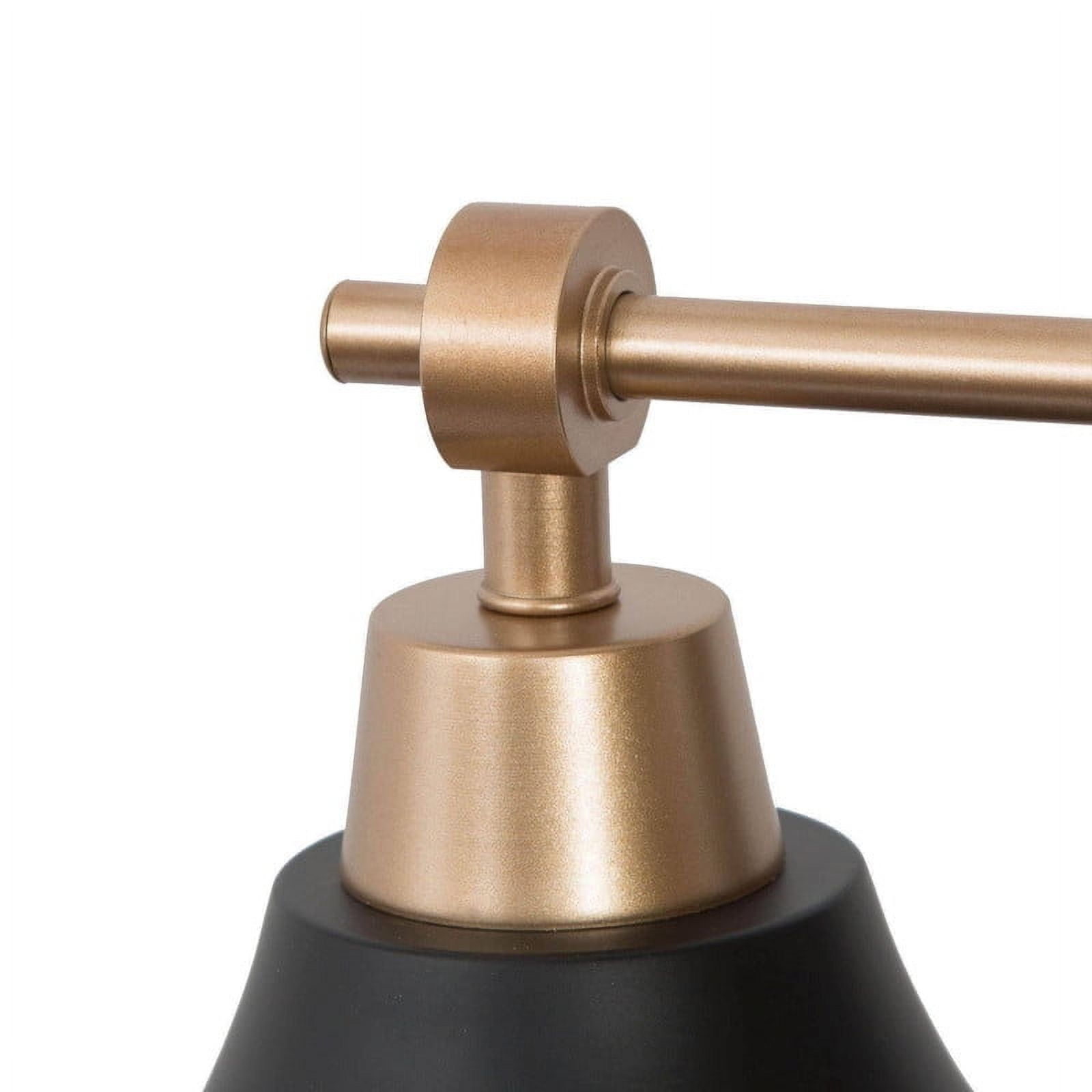 LNC Modern 3-Light Black and Gold Vanity Light with Domes, 24-Inch Bathroom Wall Fixture